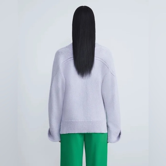 NWT $1,298 Lafayette 148 SILK YARN VOLUMINOUS SLEEVE V-NECK SWEATER Xs oversized - Picture 7 of 16